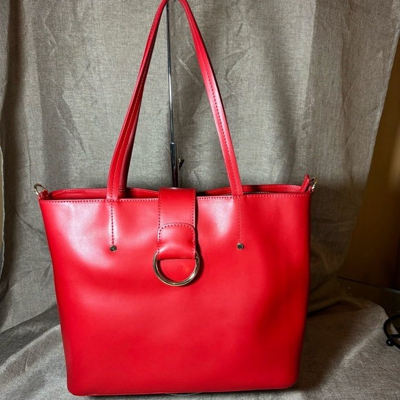 Neiman Marcus Handbags - Neiman Marcus 3 Way Compartment Red Tote Bag